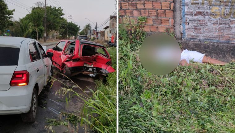 Equipes do IML e ICRIM estiveram no local da colisão que deixou um homem morto na Avenida Celso Coutinho, no Turu, em São Luís.