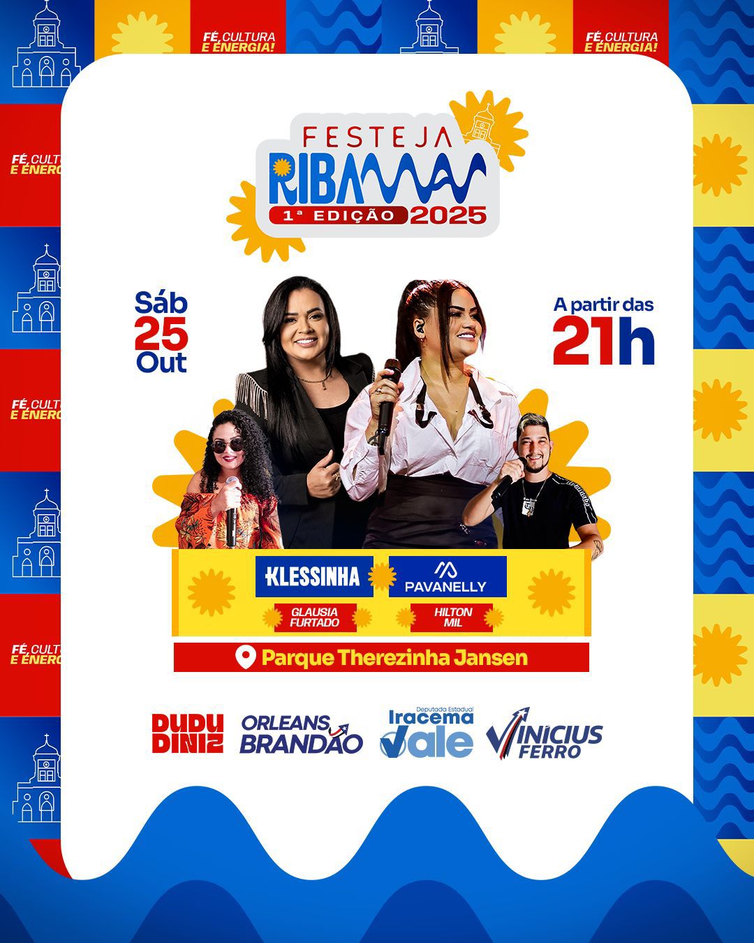 Dudu Diniz anuncia Klessinha e Mara Pavanelly como atrações principais da 1ª edição do Festeja Ribamar, no Parque Therezinha Jansen.