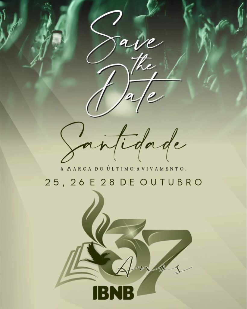 Momentos de louvor e comunhão marcam o aniversário de 37 anos da Igreja Batista Nacional do Bequimão. Sob o tema “Santidade: a marca do último avivamento”, a programação especial acontece nos dias 25, 26 e 28 de outubro, com ministrações inspiradoras e celebração da fé que transformou gerações.