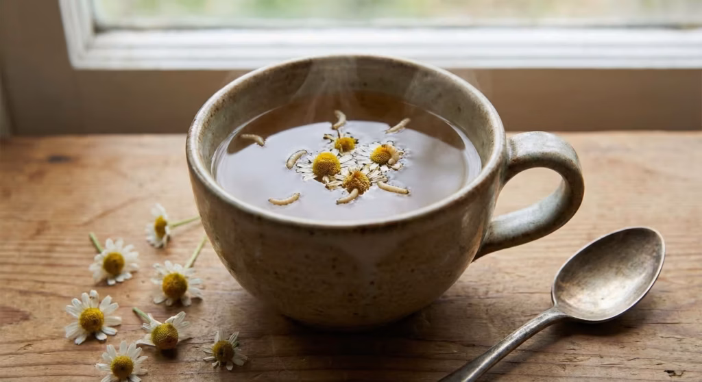 Anvisa manda recolher chá de camomila após laudos apontarem mais de 200 fragmentos de insetos e larvas acima do limite legal.